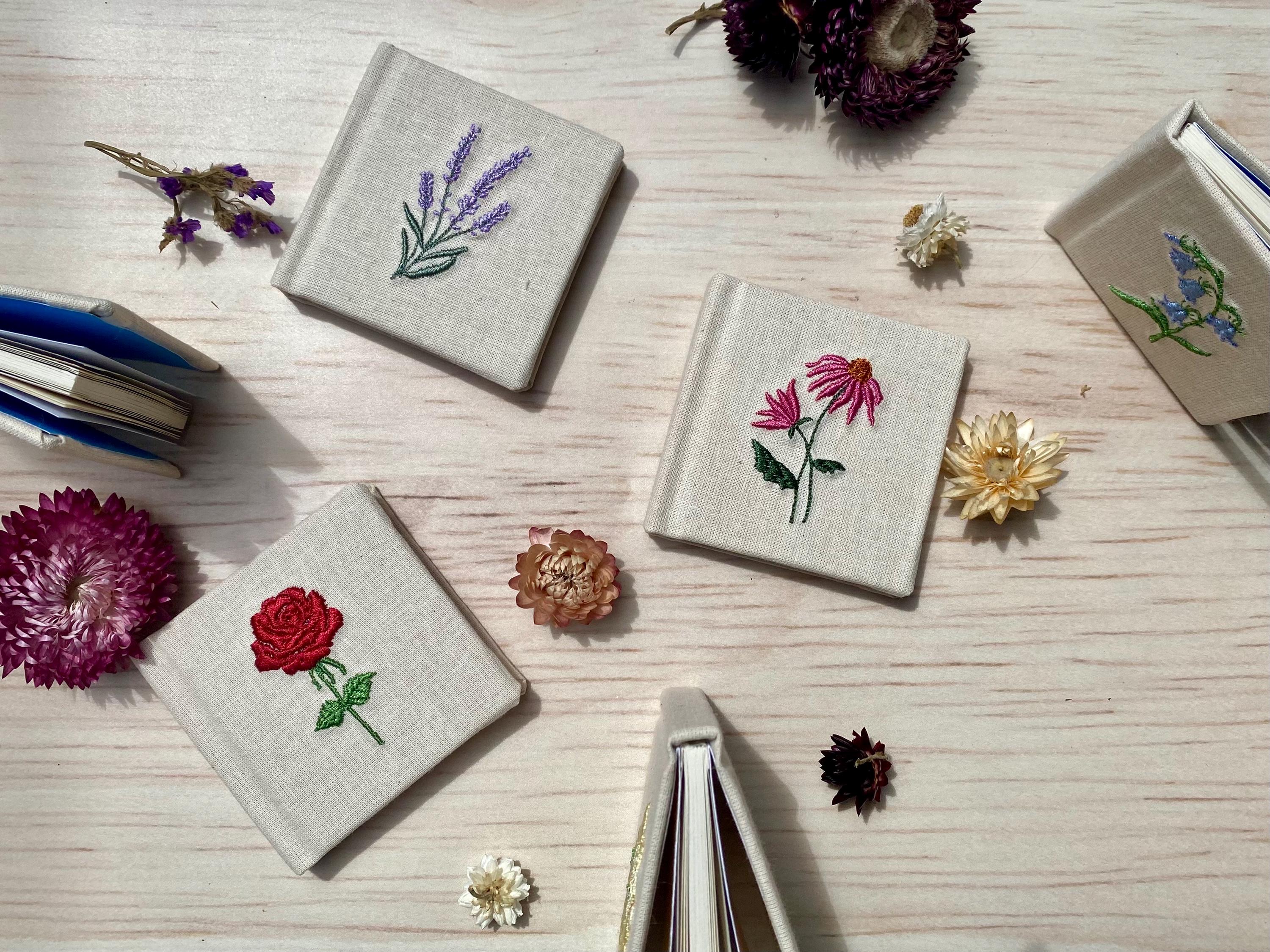Mini Embroidered Book for Notes, Quotes and Quips, Wedding Favour Gifts, Novelty Poetry Sketchbook