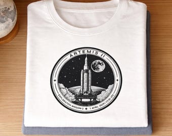 Artemis II Moon Mission T-Shirt | NASA Space Exploration Tee | Astronomy Graphic Shirt