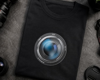 Camera Lens Graphic T-Shirt, Photographer DSLR Tee, Creative Gift