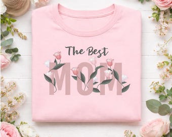 Floral "Mom" T-Shirt | Minimalist Mama Tee, Mother's Day Gift