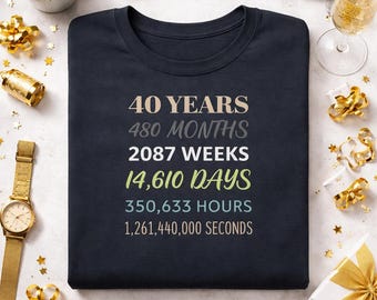 40th Birthday T-Shirt, Milestone Birthday Gift, 1986 Celebration Tee