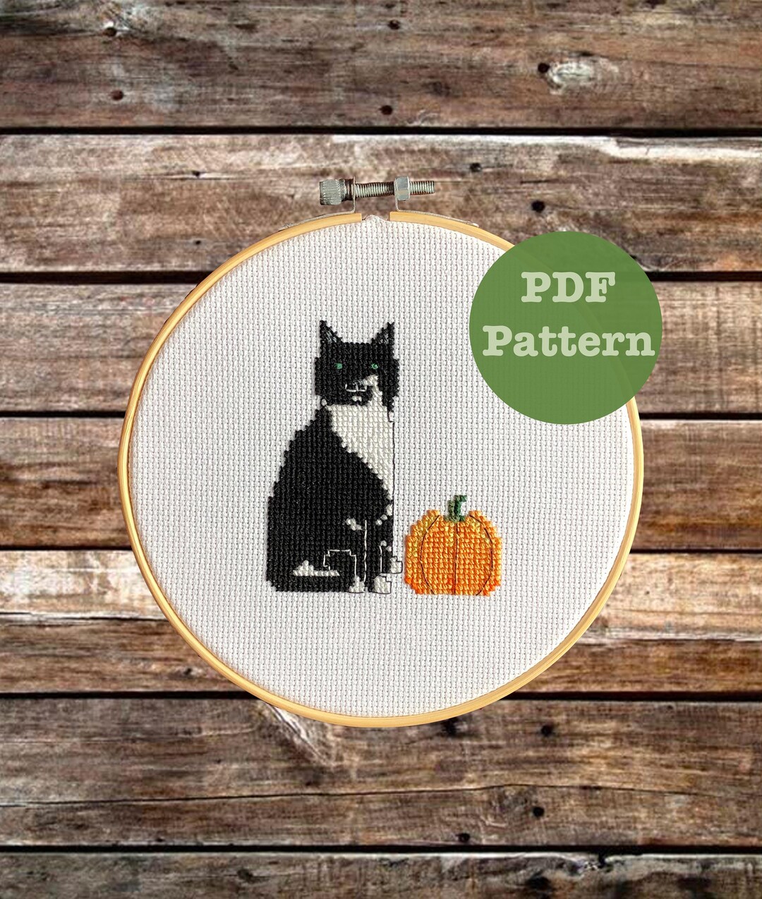 Cat and Pumpkin Cross Stitch Pattern - Etsy
