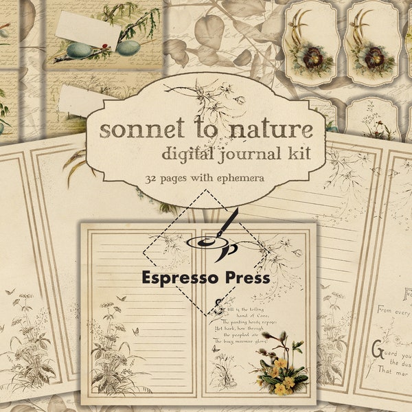 Sonnet To Nature Digital Journal Kit - Journal - Plus Ephemera