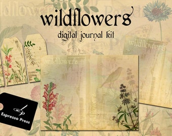 Wildflowers Digital Journal Kit