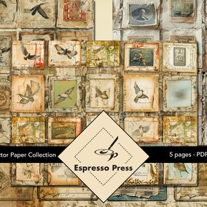 The Collector Paper Collection - Somente PDF, Papéis, Selos, Etiquetas, Coisas Efêmeras, Texto, Vintage, Multicolorido, Artesanato, Álbum de recortes, Junk Journal