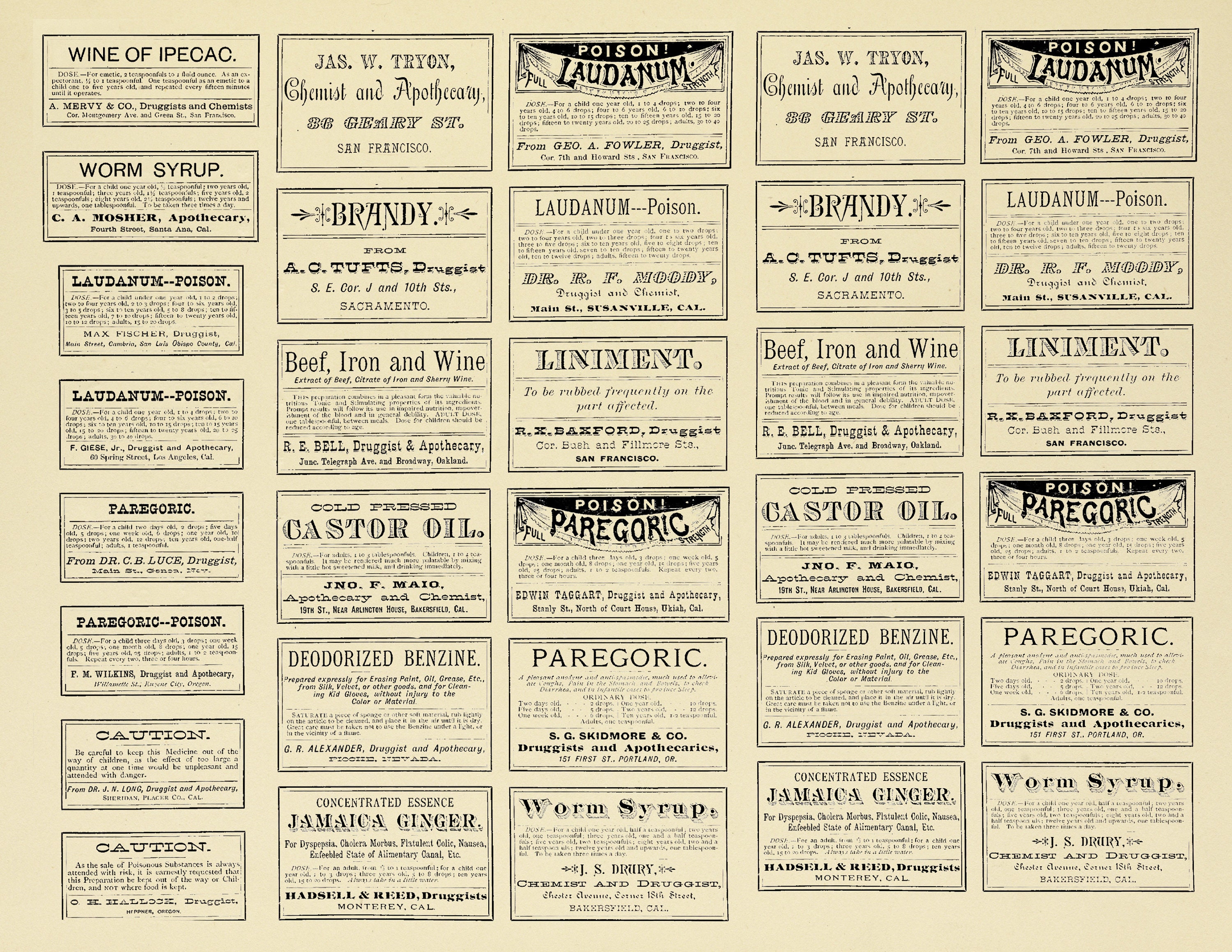 290 Vintage Medicine Labels PDF Only, Text, Labels, Vintage, Apothecary ...