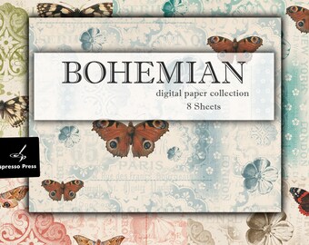 Bohemian Digital Paper Collection - Use For Junk Journals Too!