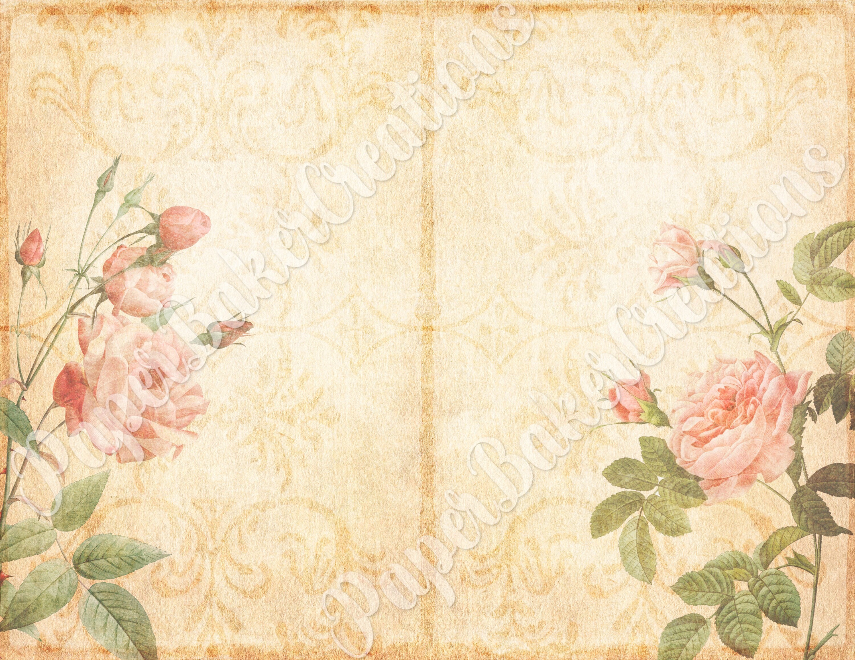Vintage Roses Junk Journal Pages DIGITAL Paper Pack Set of 4 Etsy