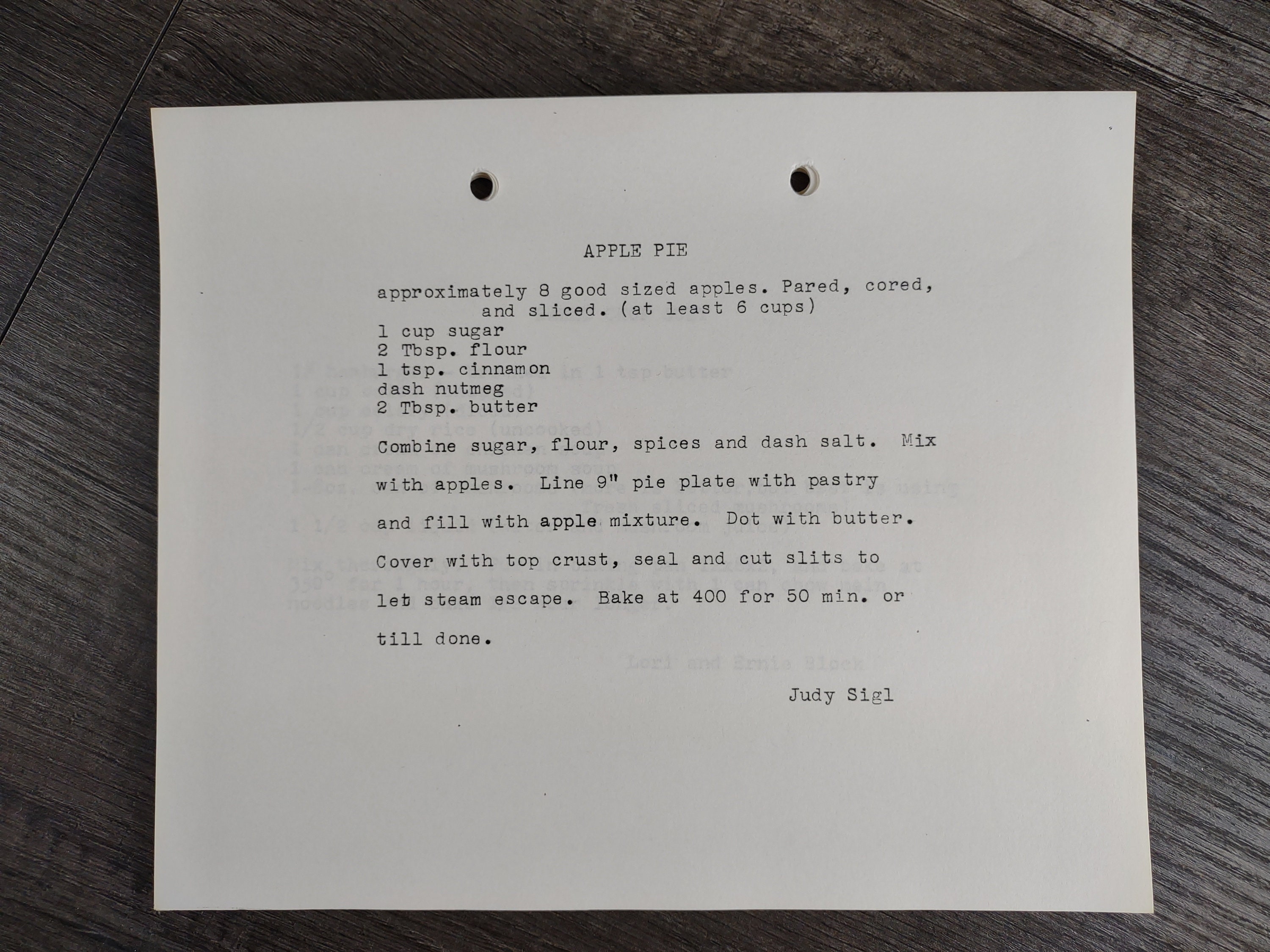 1980 Typewriter Recipe Pages Bundle, 8.5