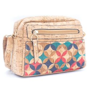 Natural Cork Vegan Crossbody Bag (Portugal Cork) - Valentine's Day Gift, Holiday Gift, Vegan Gift, Birthday Gift