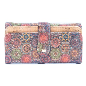 Cartera de corcho para mujer con diseño floral - Regalo para mamá, Regalo de Navidad, Regalo navideño, Regalo vegano, Regalo de cumpleaños