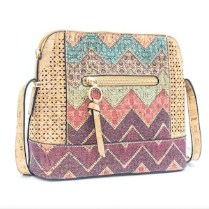 Natural Cork Vegan Crossbody Bag (Portugal Cork) - Christmas Gift, Holiday Gift, Vegan Gift, Birthday Gift