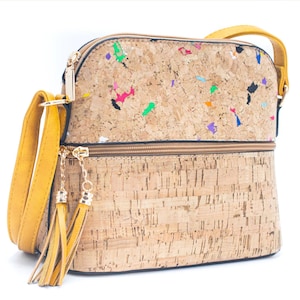 Natural Cork Vegan Crossbody Bag (Portugal Cork) - Valentine's Day Gift, Holiday Gift, Vegan Gift, Birthday Gift