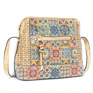 Natural Cork Vegan Crossbody Bag (Portugal Cork) - Christmas Gift, Holiday Gift, Vegan Gift, Birthday Gift