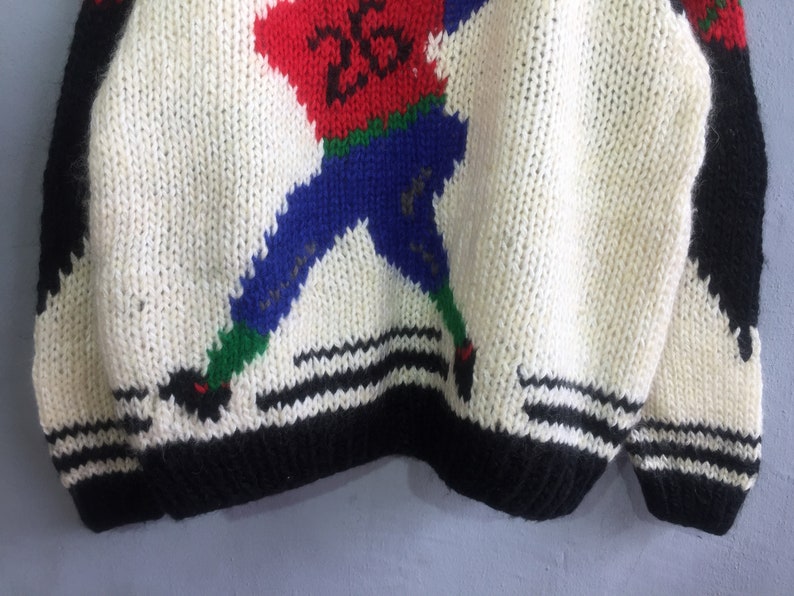 Vintage 90s Philadelphia Cable Knit Cardigan Hand Made Phillies Cardigan Sweater Shawl Collar Philadelphia Zip Up Sweater Oversized White