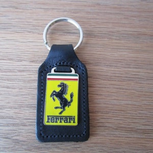 Ferrari Cloisonne Badge Leather Keychain 348 355 360 308 328 430 Testarossa Part # FER01001