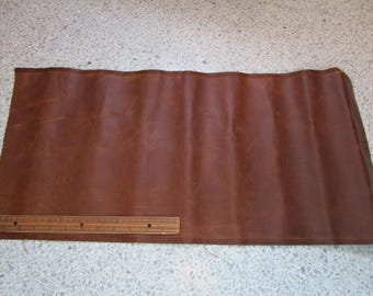 Brown Tan  leather Hide 2 Square Feet Size 1.5mm Thick Bookbinding
