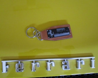 Ferrari Data Plate Leather Keychain 348 355 360 308 328 430 Testarossa Mondial