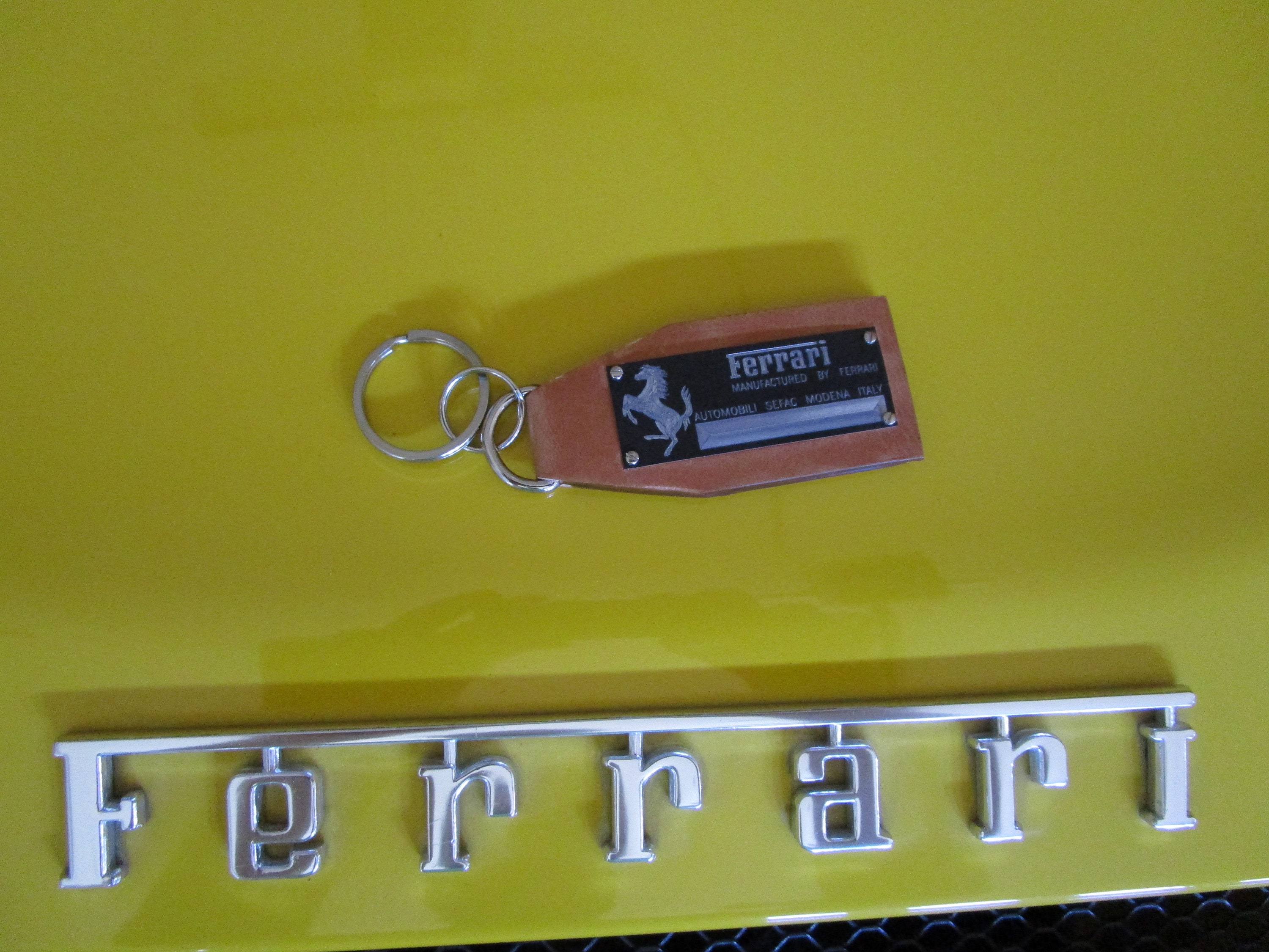 Ferrari Data Plate Leather Keychain 348 355 360 308 328 430 Testarossa ...