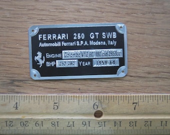 Ferrari 250 GT SWB metal display plaque CMC 1/18 1/24 bbr 1/43 tamiya