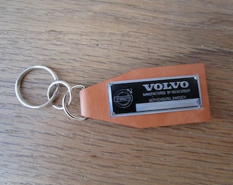 Volvo Vintage Look Data Plate Leather Keychain 240