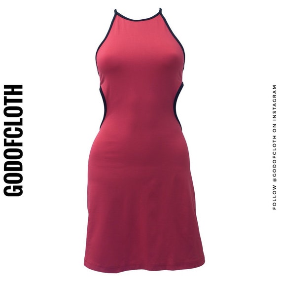 Versace Red Halter Top Dress
