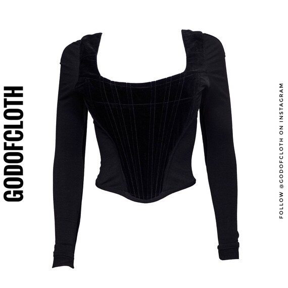 Vivienne Westwood Black Velvet & Wool Long Sleeve