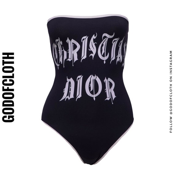 Christian Dior Gothic Black Tube Top One-Piece