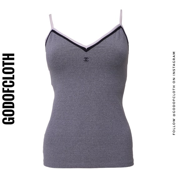 Chanel Gray CC Logo Tank Top