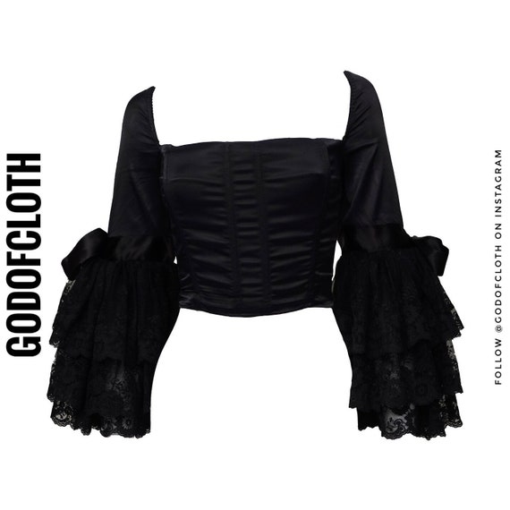 Dolce and Gabbana Black Victorian Sleeve Corset To