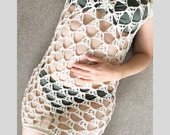 Crochet Pattern for a Beach Cover Up Dress and Sweater „Daisy“