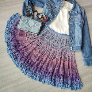 Patrón de crochet para una falda ancha y con vuelo