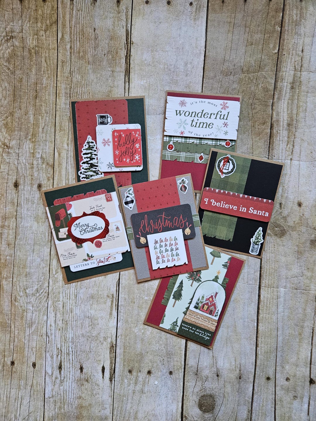 Handmade Card Set Handmade Christmas Cards Set (6), Unique Designs - Etsy