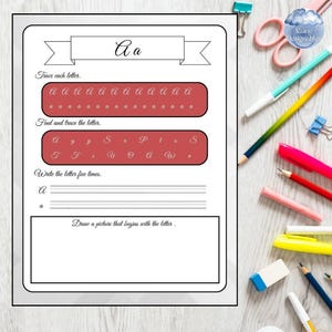 Cursive Learning Pages | Cursive Tracing | Cursive Handwriting Practice | Elementary | Homeschool | Instant Download | Printable Worksheets