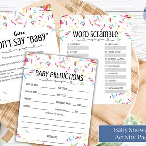 Baby Sprinkle Activities Baby Shower Games Gender Neutral Shower Coed Baby Shower Confetti Instant Download Canva Template Shower Games