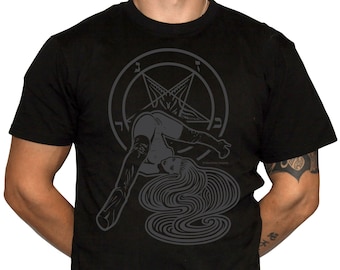 Dark Vortex Panties Down Pinup Girl T-shirt - Stripper Silhouette