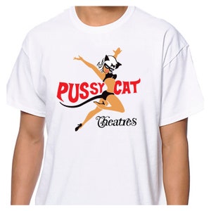Pussycat Theatre T-Shirt - Defunct Adult Theater Chain - 100% Preshrunk Cotton T-Shirt