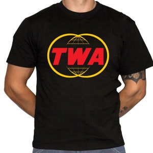 TWA Retro Logo T-Shirt - Defunct Airline Logo - 100% Preshrunk Cotton T-Shirt