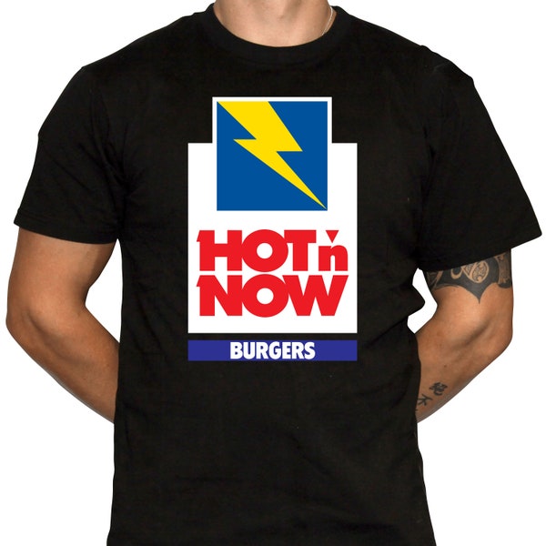 Hot N Now Burgers T-Shirt - Defunct Fast Food Chain - 100% Preshrunk Cotton T-Shirt