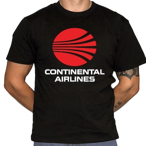 Continental Airlines Retro Logo T-Shirt - Defunct Airline Logo - 100% Preshrunk Cotton T-Shirt