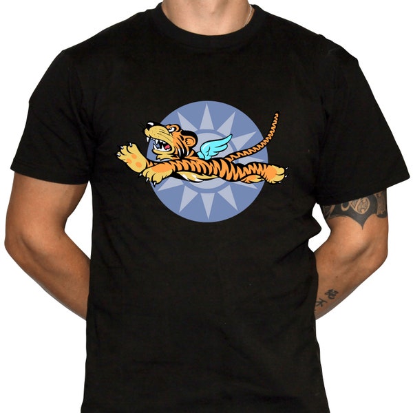 Flying Tigers Insignia T-Shirt - WWII Memorabilia - 100% Cotton Gildan Brand Shirts