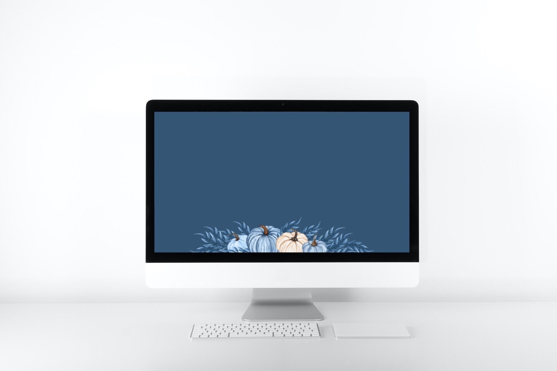Blue Pumpkin Computer Desktop Wallpaper - Etsy