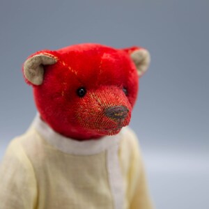 Teddy bear red mohair classic handmade teddy bear Alfonso MADE TO ORDER