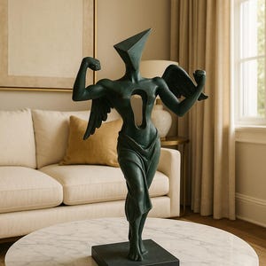 Skulptur Kerzenhalter Surrealistischer Engel nach Dalí Candleholder