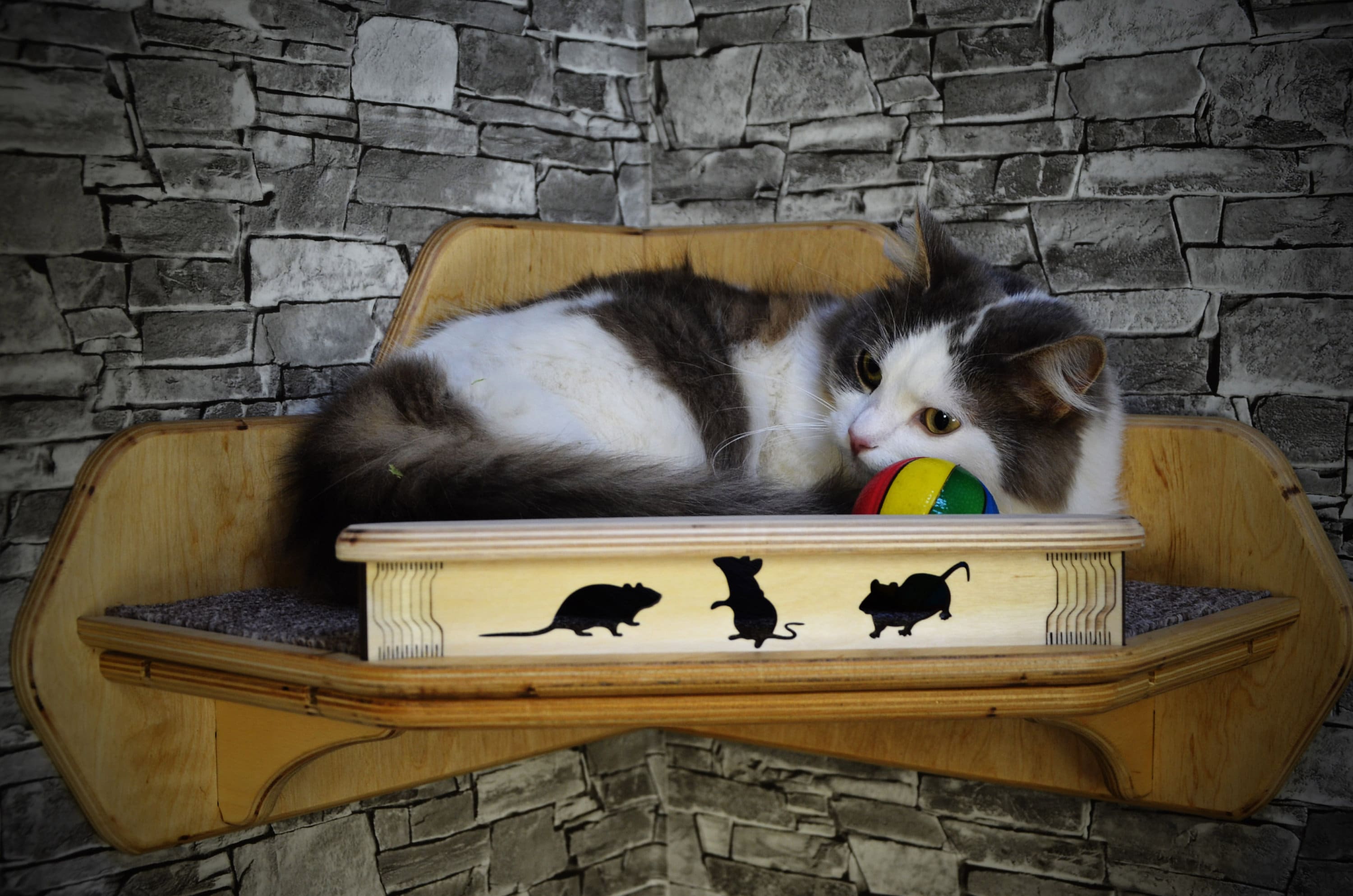 Cat's house. Cat play furniture. Cat wall furniture. Play Etsy