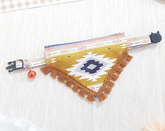 Tribal Bandana Cat Collar with Breakaway Safety Buckle , for Kitten Adult  cat  Small Dog