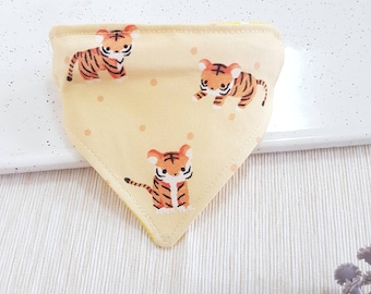 Tiger Bandana Cat Collar, Breakaway Safety Buckle, Kitten, Small Dog