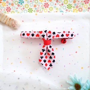 Speelkaartstof Kattenstropdas Kraag met Breakaway Veiligheidsgesp, voor Kitten Volwassen kat Kleine Hond / Mini Stropdas / Hondenhalsband / Kattenstropdas