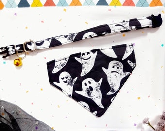 Halloweenhalsband för litet spöke med säkerhetsspänne, för kattunge, vuxen katt, liten hund