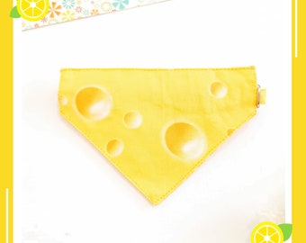 Cheese Bandana Cat Collar with Breakaway Safety Buckle , for Kitten Adult  cat  Small Dog